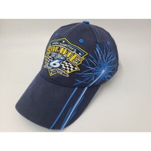 Vintage Mark Martin #6 Salute to You‎ Fireworks Adjustable Hat Cap NASCAR Blue